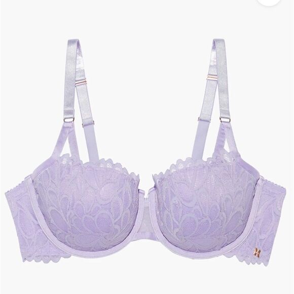 Savage Fenty X Bra Lightly Lined Lace Balconette Lavender 38DDD‎ NWT in pkg - Picture 2 of 8